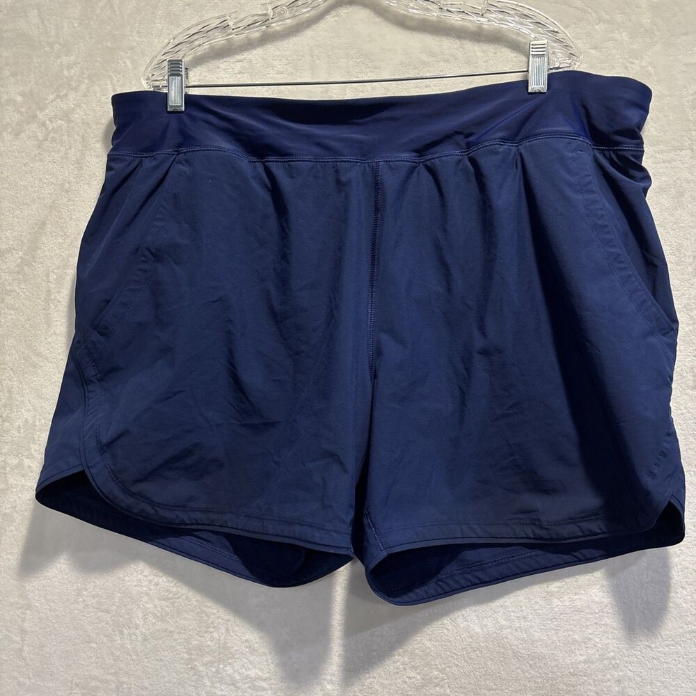 Land's End SunShade 5" Quick Dry Panty Lined Swim Board Shorts Modest Navy 18